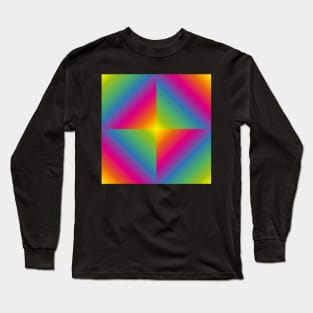 Rainbow Color Tile Pattern Seamless Long Sleeve T-Shirt